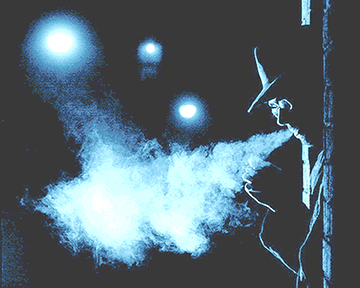 blue tinge cig smoke noir background
