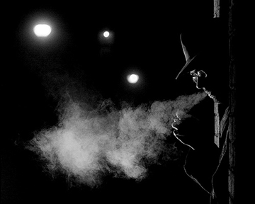 B&W cigarette smoke noir background