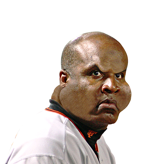 caricature of baseball player and home run hitter Barry Bonds