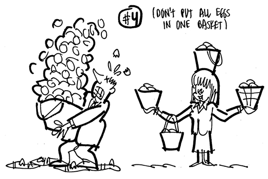 the perils of putting all your eggs in one basket instead of spreading risk