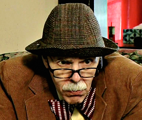 Mark Armstrong acting the part of Inky Draws, The World's Oldest Cartoonist