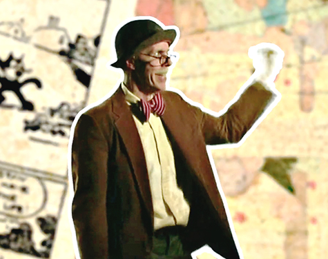 Mark Armstrong in the Inky Draws Theme Song music video