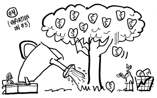 Rocket.Ruff4 computer software as watering can used to grow sales dollars on apple tree