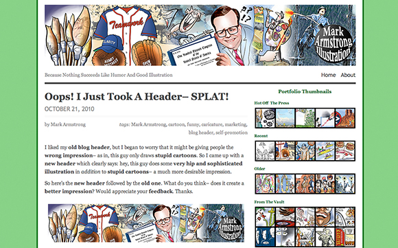 new blog header clashing with original green background colors