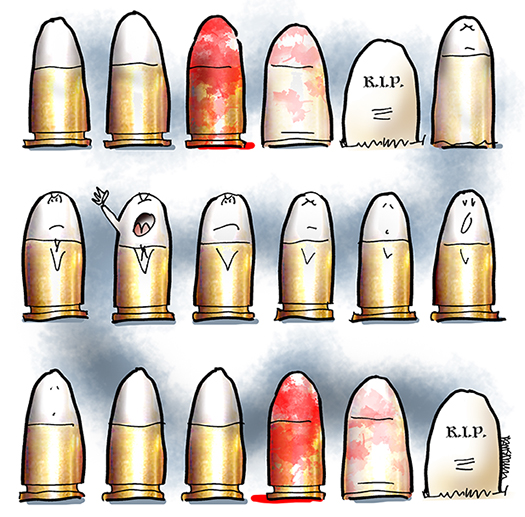 bullets lead to death to outrage to lost interest to a lull to the next shooting