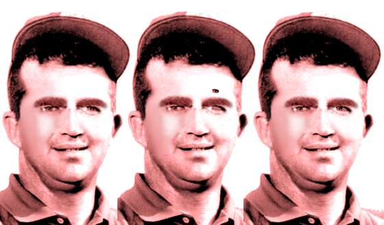 PGA Tour golf pro Mason Rudolph compare showing photos before and after I modified the position of the pupil in his right eye