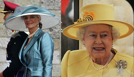 elaborate women's hats and bonnets worn to royal wedding including hat worn by Queen Elizabeth