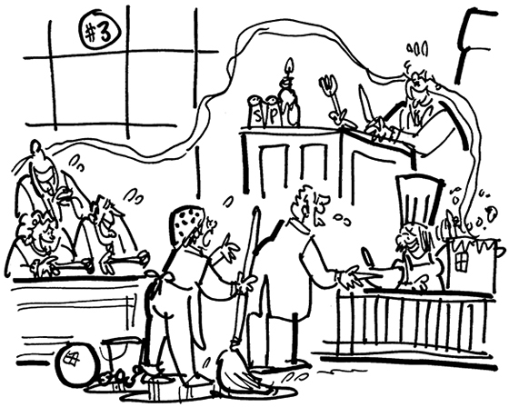 lawsuit where an immigrant sued celebrity chef Lidia Bastianich for tricking her into servitude after helping to bring the woman immigrant to the United States, with chef cooking on witness stand making everyone in courtroom hungry