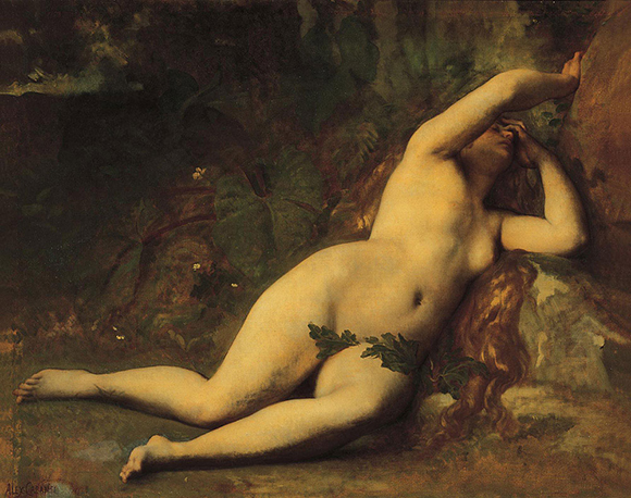 Wikimedia Commons image of "Eve After The Fall," a painting by Alexandre Cabanel which is now in the public domain
