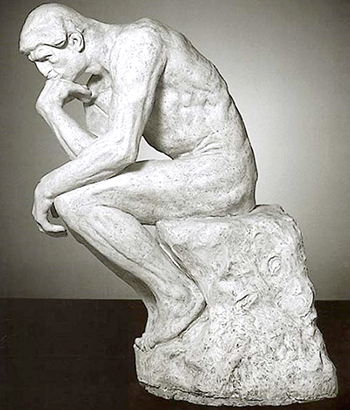 photo of replica of Auguste Rodin's famous sculpture of The Thinker