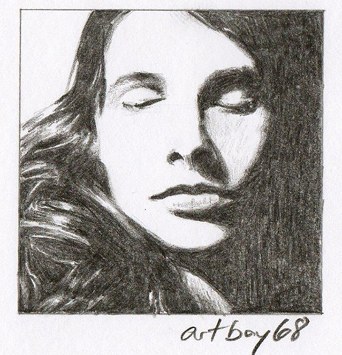 portrait by Canadian artist Scott Hamilton, aka Artboy68, colored pencil drawing