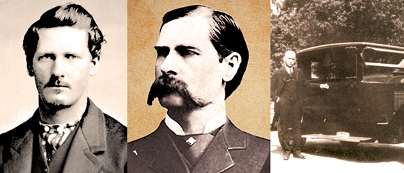 Three WyattEarps2 photos of western lawman legend Wyatt Earp famous for being marshall of Tombstone, Arizona and shooting the Clantons at the OK Corral