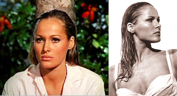 UrsulaPhotos photos of actress Ursula Andress famous for being the first Bond Girl Honey Ryder in the James Bond movie Dr. No with Sean Connery