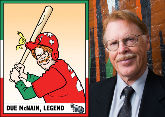 Due McNain Verona Arsenal Italian baseball team trading card photo of Southern writer Charles McNair