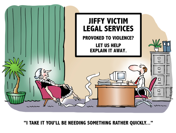 Woman with smoking gun in lawyers office Jiffy Victim Legal Services we explain away violence need quick response