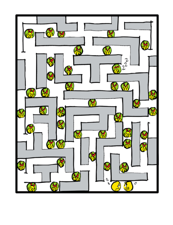 animated gif Pac-Man type arcade game too much content brands must use images illustrations video visuals to stand out get noticed