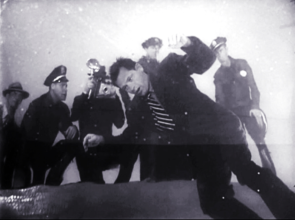 William Holden floating dead in swimming pool opening scene Billy Wilder movie Sunset Boulevard