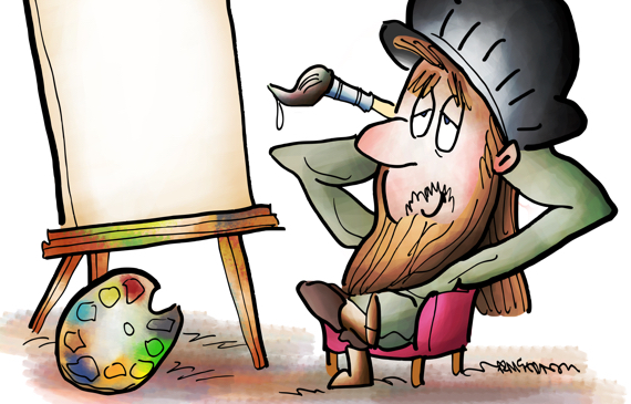 detail image Leonardo da Vinci dreaming of Mona Lisa in front of empty canvas on easel vision without execution is hallucination Walter Isaacson