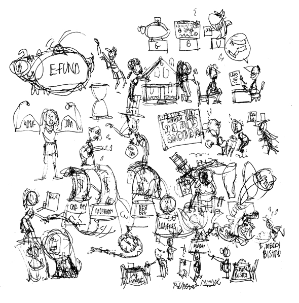 thumbnail sketches for illustrations about bank financial planning